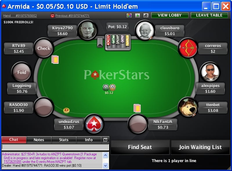 Pokerstars-Tisch